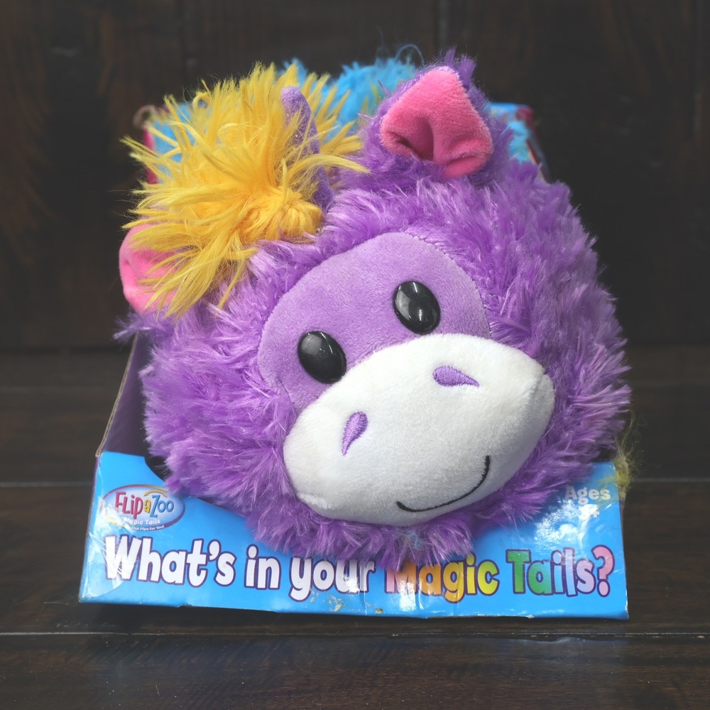 Flipazoo Magic Tails Echo Plush Toy Kids Purple Dragon Unicorn NEW Box Wear
